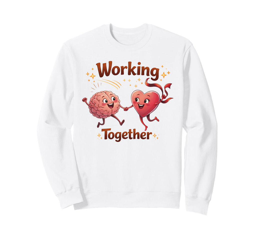 Mental Health Anxiety Heart Brain Sweatshirt - Unique Graphic for Adults - T-Shirt, Sweatshirt, Hoodie