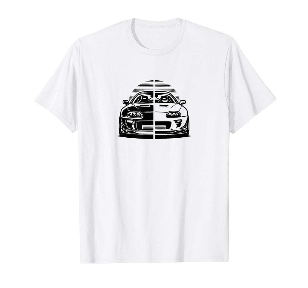 Jdm Mk4 Supra Hand Drawn Split Sports Car T-Shirt - Novelty Apparel Unisex - T-Shirt, Sweatshirt, Hoodie