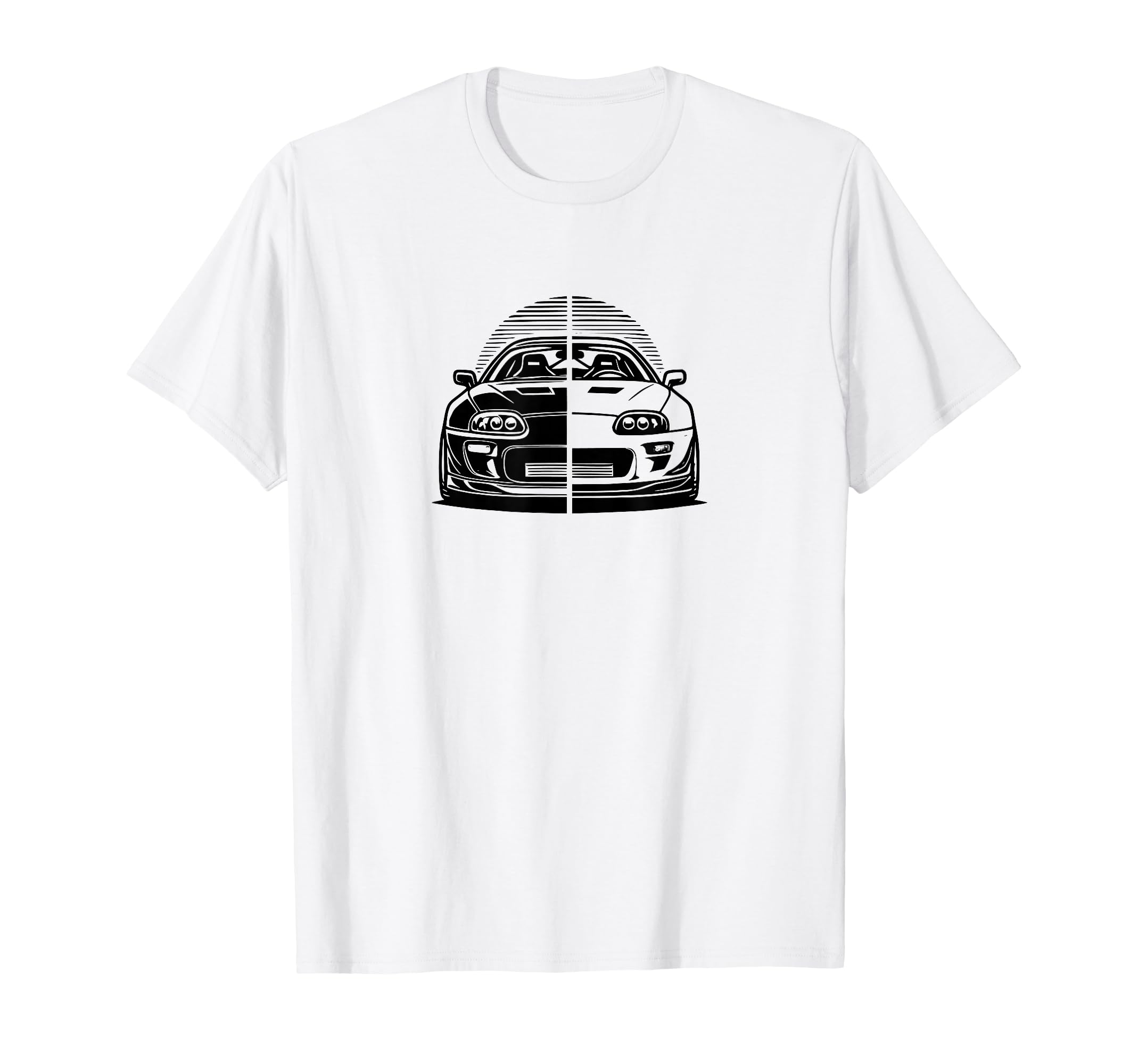 Jdm Mk4 Supra Hand Drawn Split Sports Car T-Shirt - Novelty Apparel Unisex - T-Shirt, Sweatshirt, Hoodie