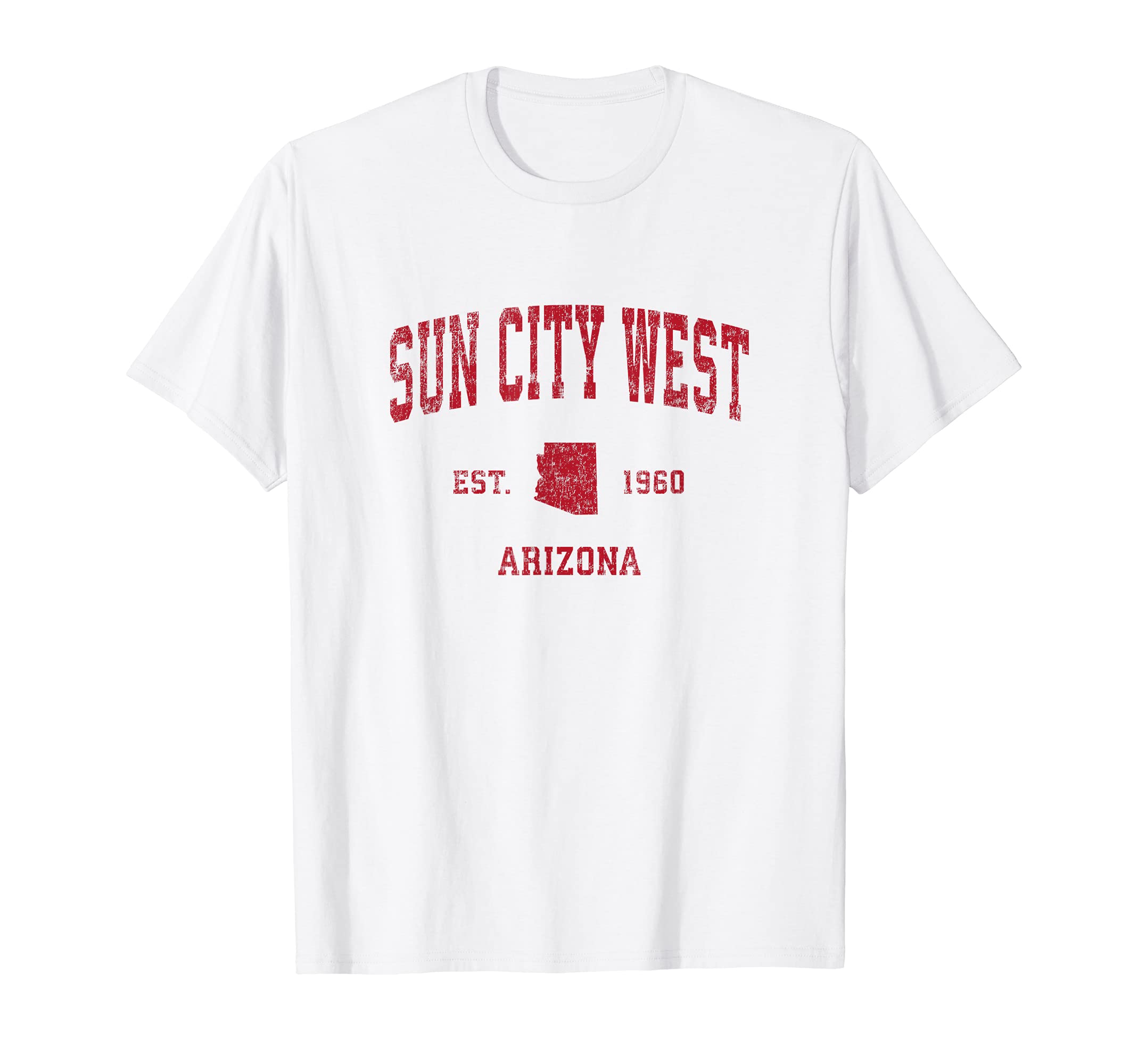 Sun City West Arizona Az Sports Red T-Shirt - Custom Art Print Unisex - T-Shirt, Sweatshirt, Hoodie