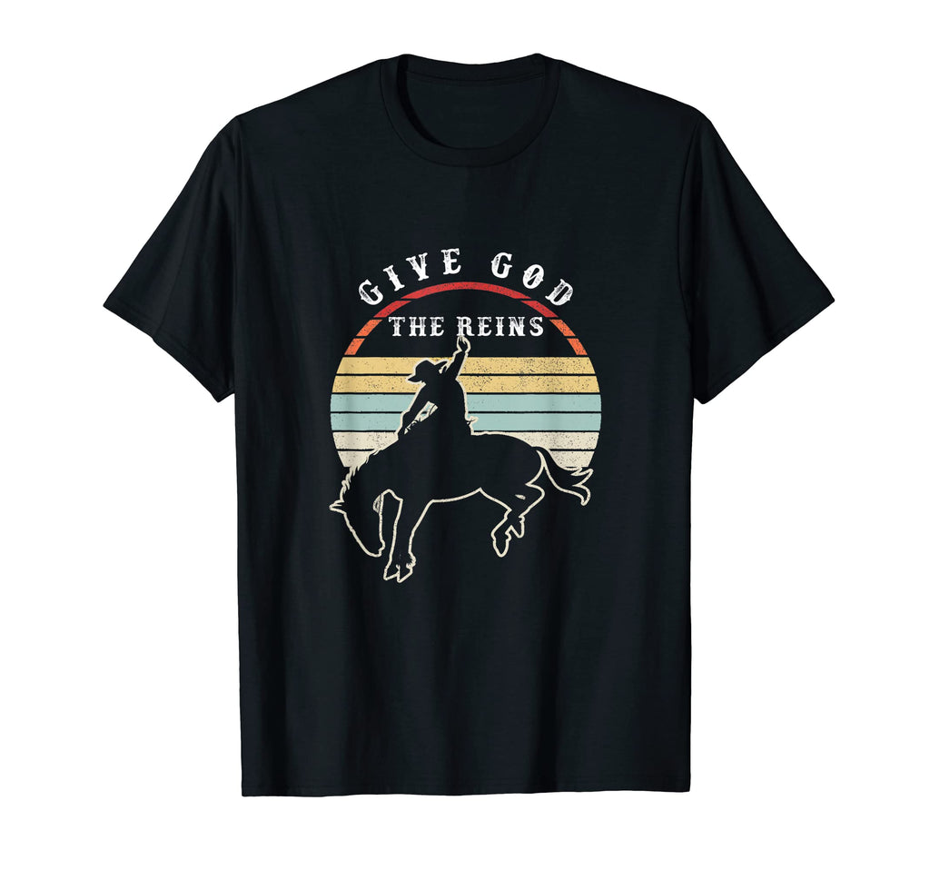 Give God Reins Horse Riding T-Shirt - Minimalist Print Men Women - T-Shirt, Sweatshirt, Hoodie