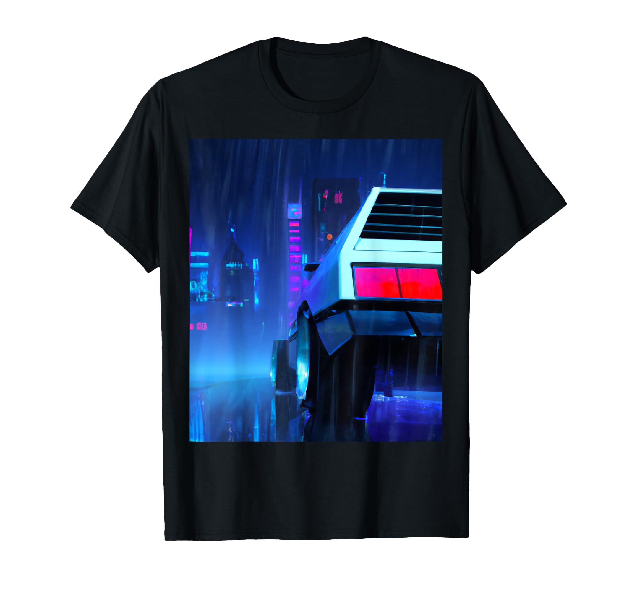 Vaporwave Aesthetic Car Rainy Night T-Shirt - Minimalist Print Unisex - T-Shirt, Sweatshirt, Hoodie