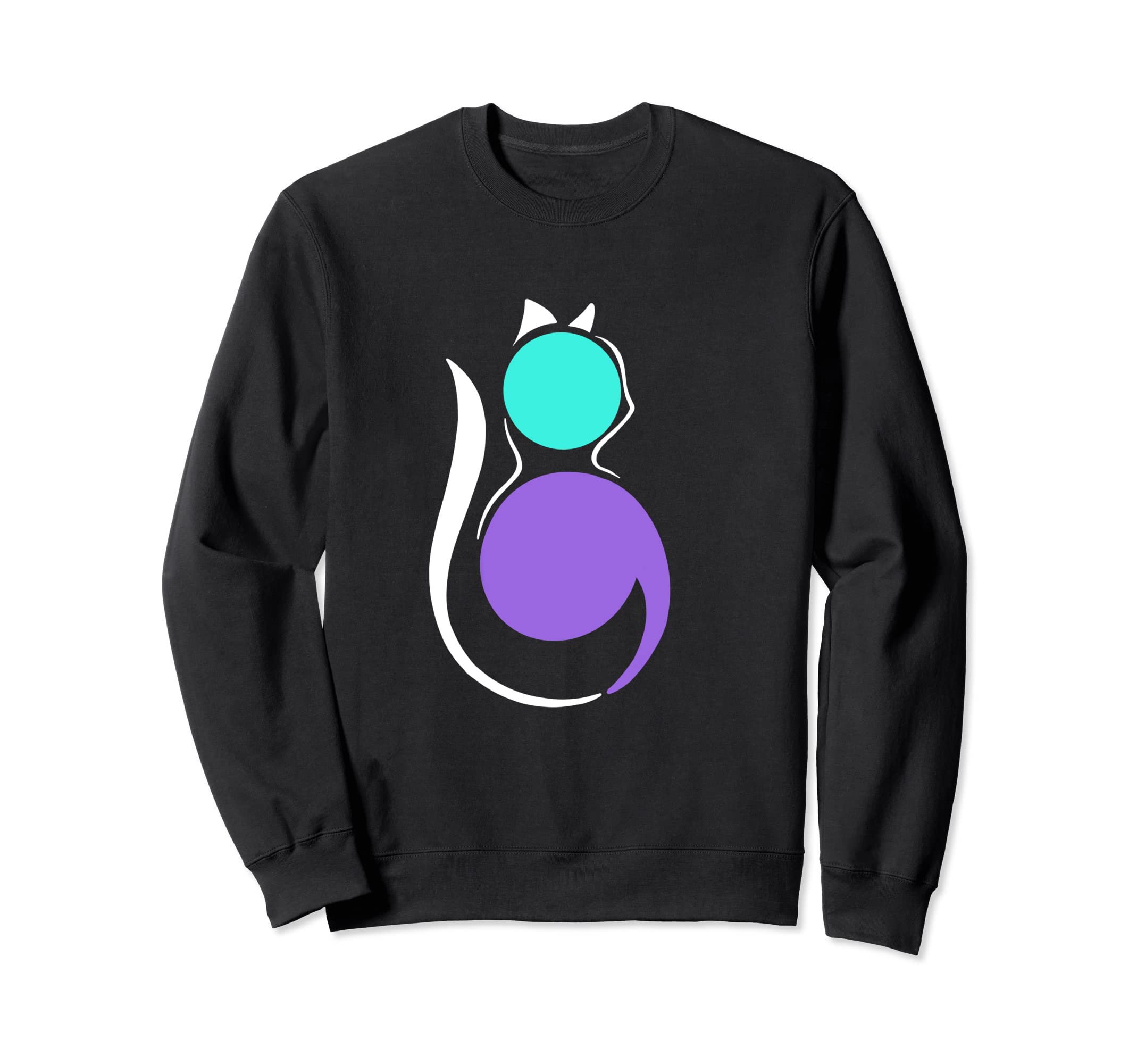 Blue Purple Semicolon Cat Semi Sweatshirt - Custom Art Print Men Women - T-Shirt, Sweatshirt, Hoodie