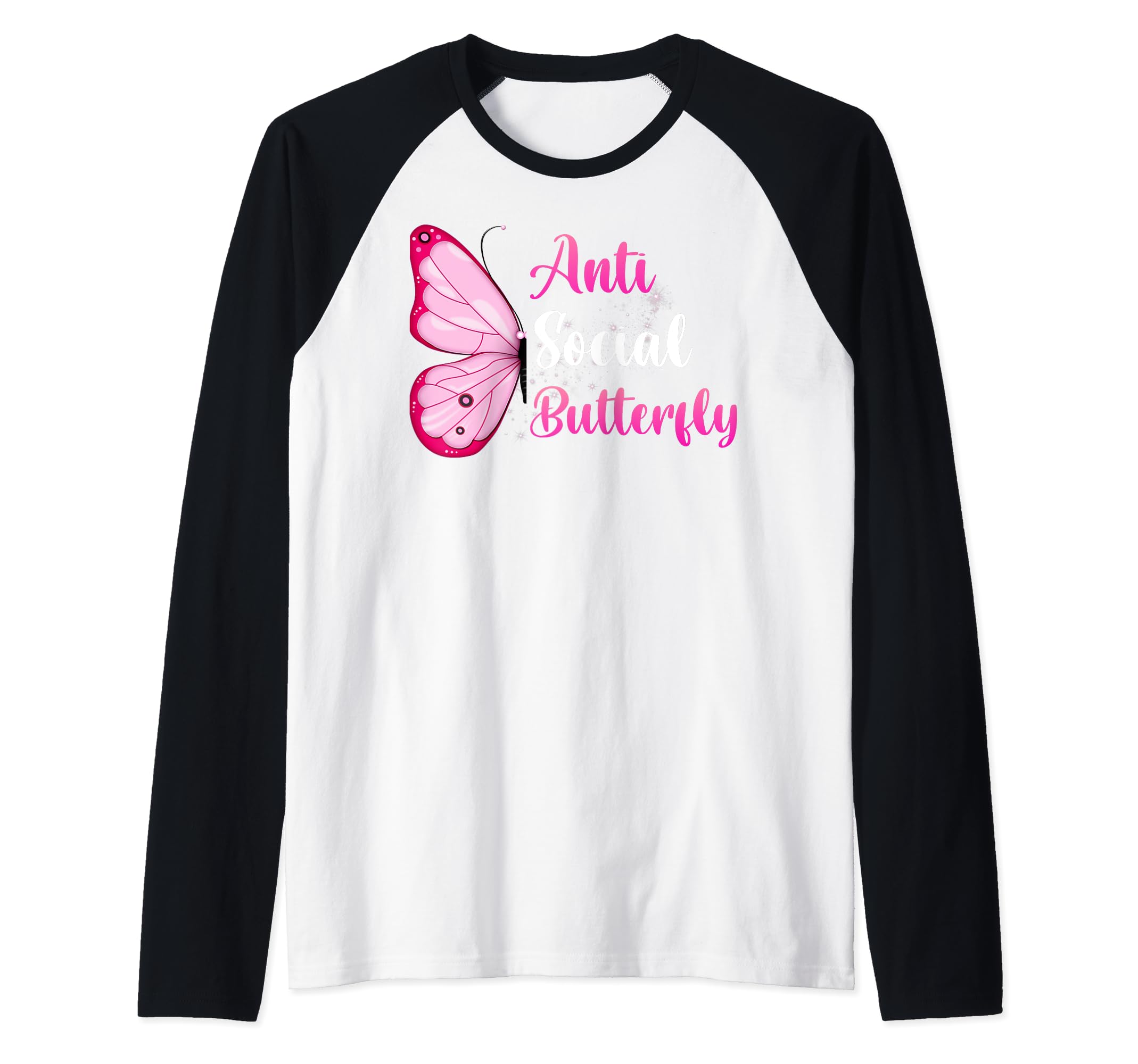 Anti Social Butterfly Butterflies Sweatshirt - Minimalist Print for Adults - T-Shirt, Sweatshirt, Hoodie