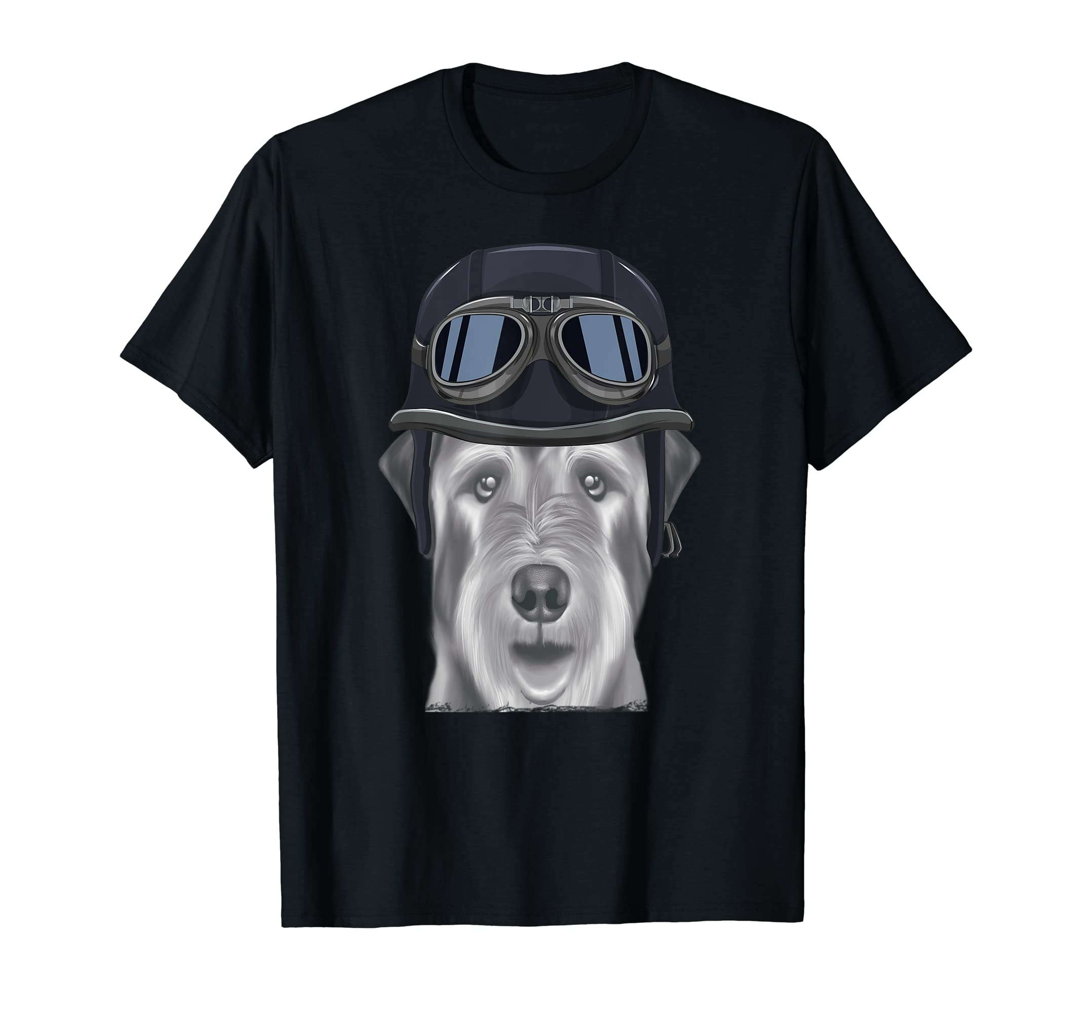 Irish Wolfhound Wearing Motorcycle T-Shirt - Custom Art Print Men Women - T-Shirt, Sweatshirt, Hoodie