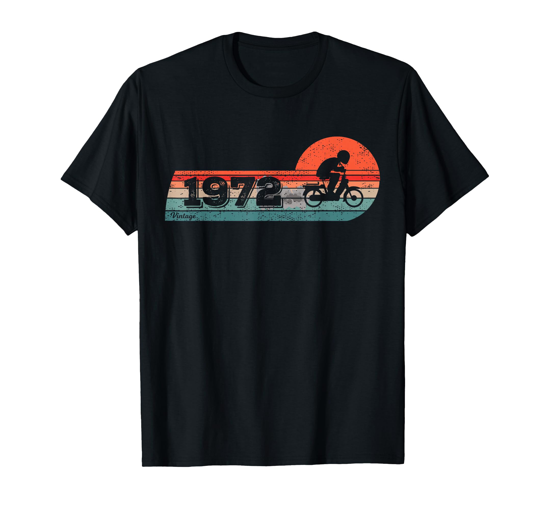 Moped Biker Cyclist 1972 Birthday T-Shirt - Novelty Apparel for Adults - T-Shirt, Sweatshirt, Hoodie