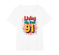 Living My Best 91 Birthday Gift Typography T-Shirt - Graphic Print Unisex - T-Shirt, Sweatshirt, Hoodie