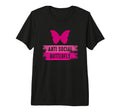 Antisocial Butterfly Funny Introvert Anti T-Shirt - Unique Graphic Unisex - T-Shirt, Sweatshirt, Hoodie