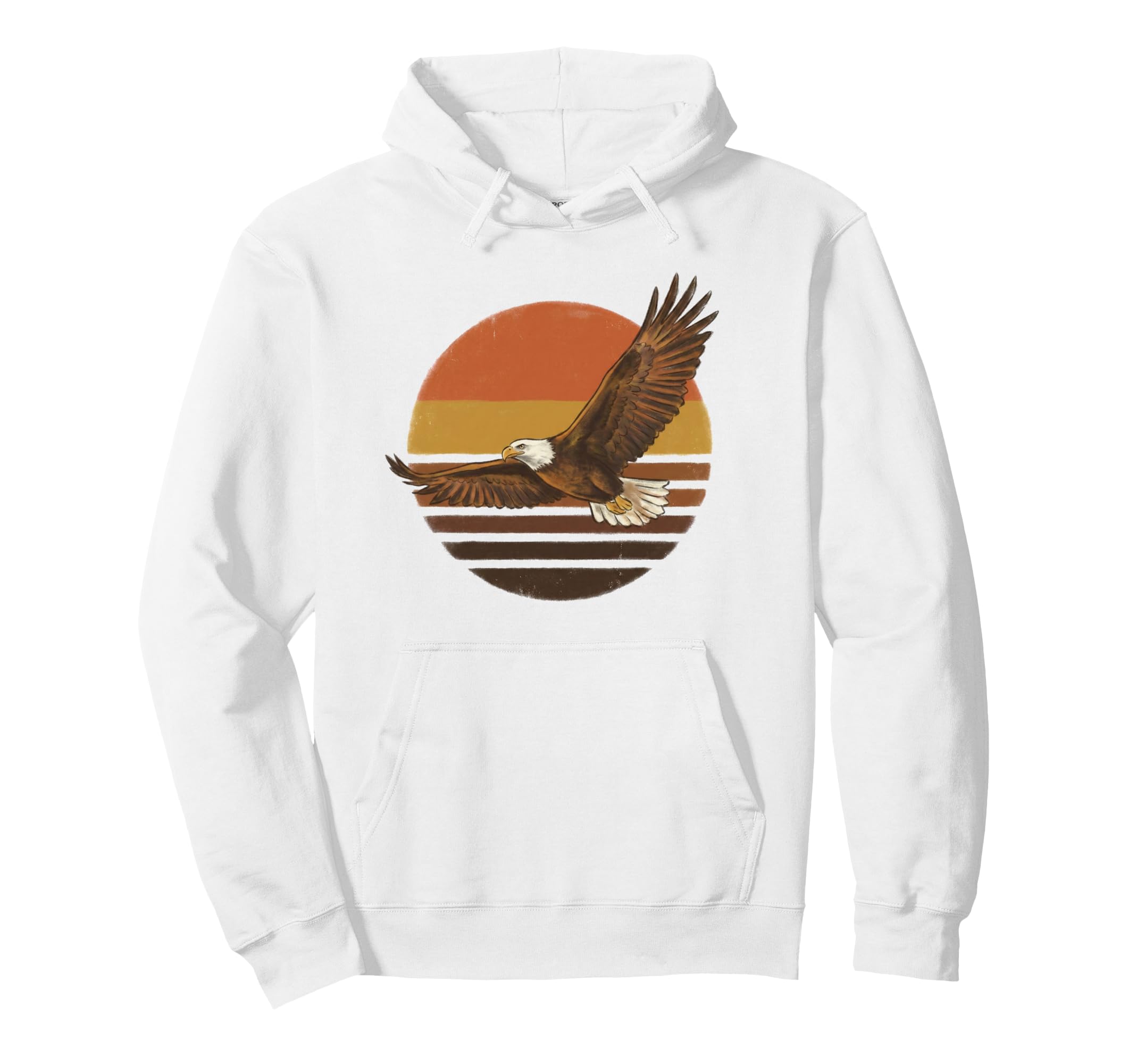 70S Bald Eagle Sunset American Hoodie - Fun Novelty Design Men Women - T-Shirt, Sweatshirt, Hoodie