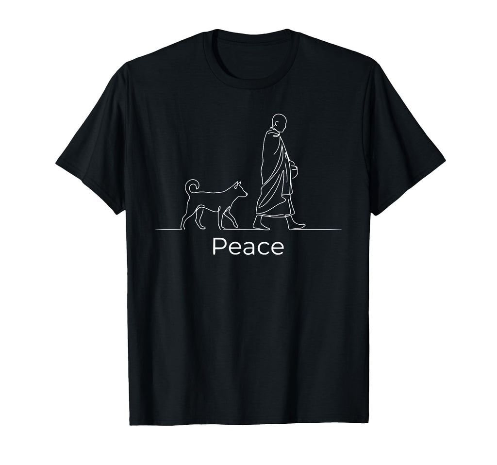 Peace Minimalist Zen Art Walk Peace Monks T-Shirt - Unique Graphic Unisex - T-Shirt, Sweatshirt, Hoodie