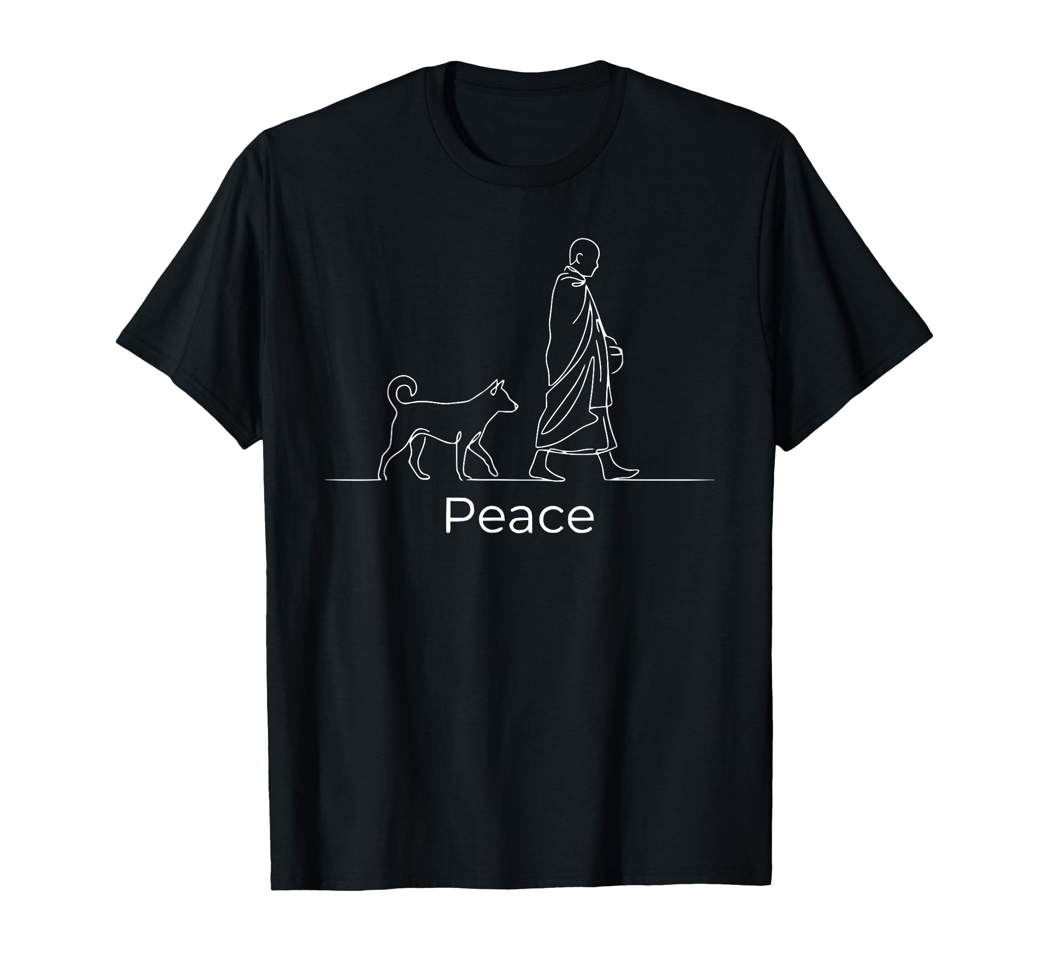 Peace Minimalist Zen Art Walk Peace Monks T-Shirt - Unique Graphic Unisex - T-Shirt, Sweatshirt, Hoodie