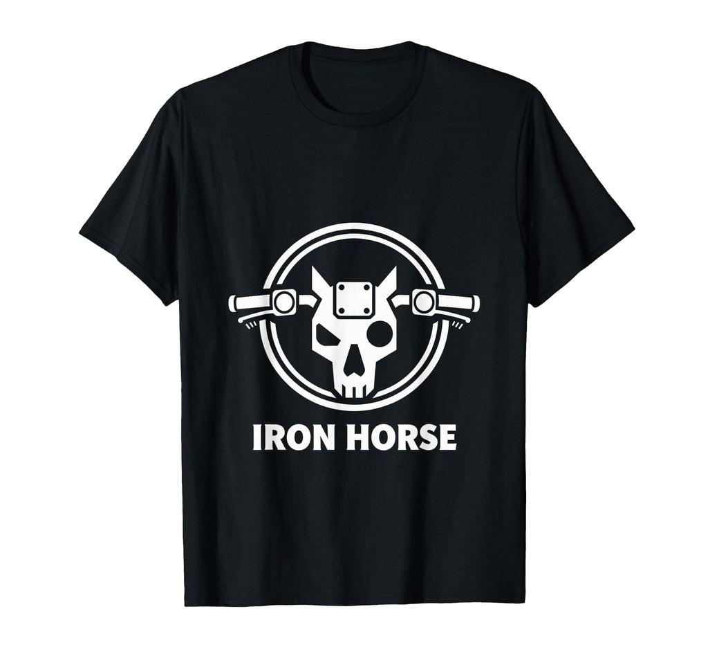 Iron Horse Skull Motorcycle Rider Emblem T-Shirt - Aesthetic Graphic Unisex - T-Shirt, Sweatshirt, Hoodie