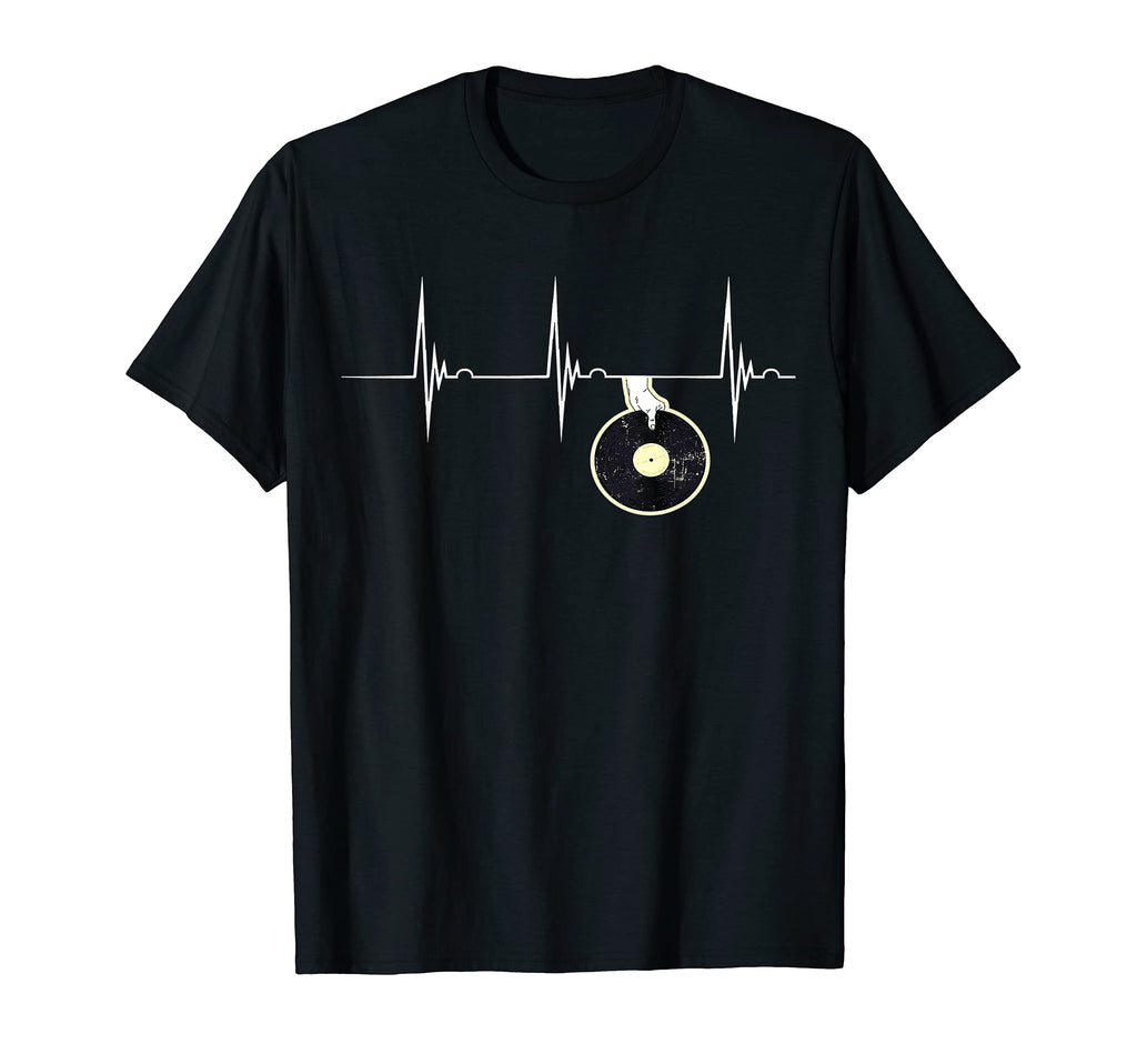 Record Player Heartbeat Ekg Pulse T-Shirt - Novelty Apparel for Adults - T-Shirt, Sweatshirt, Hoodie