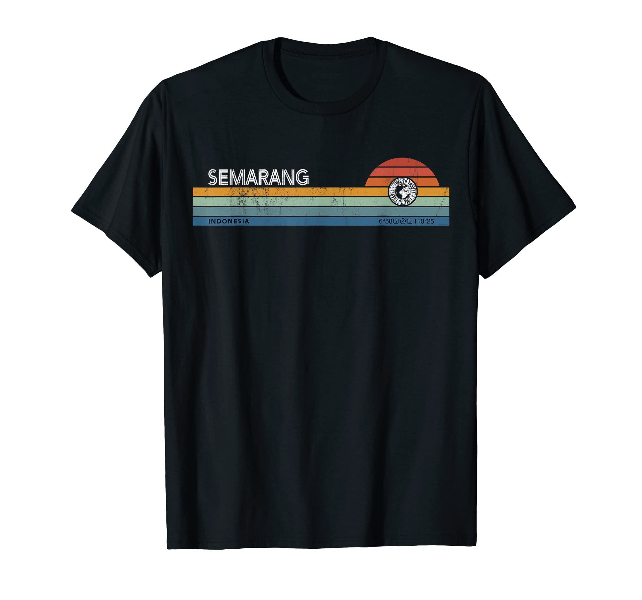 Surabaya Indonesia Sunset Rainbow Synth T-Shirt - Graphic Print Men Women - T-Shirt, Sweatshirt, Hoodie