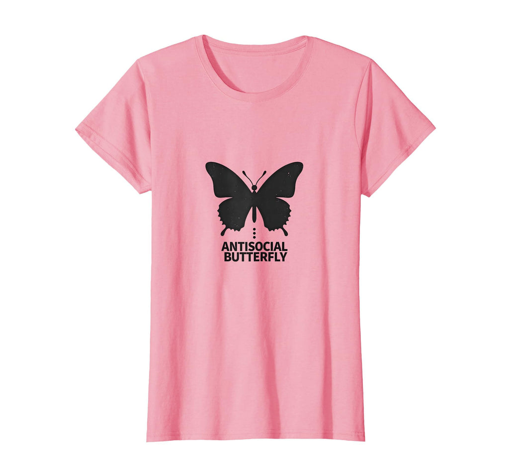 Antisocial Butterfly Minimalist Black T-Shirt - Custom Art Print Unisex - T-Shirt, Sweatshirt, Hoodie
