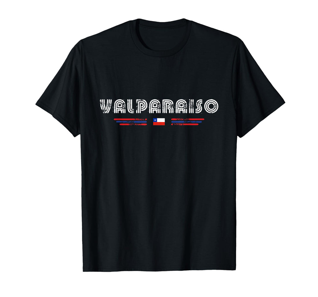 Valparaiso Chile 70S 80S Type Flag T-Shirt - Trendy Graphic Unisex - T-Shirt, Sweatshirt, Hoodie