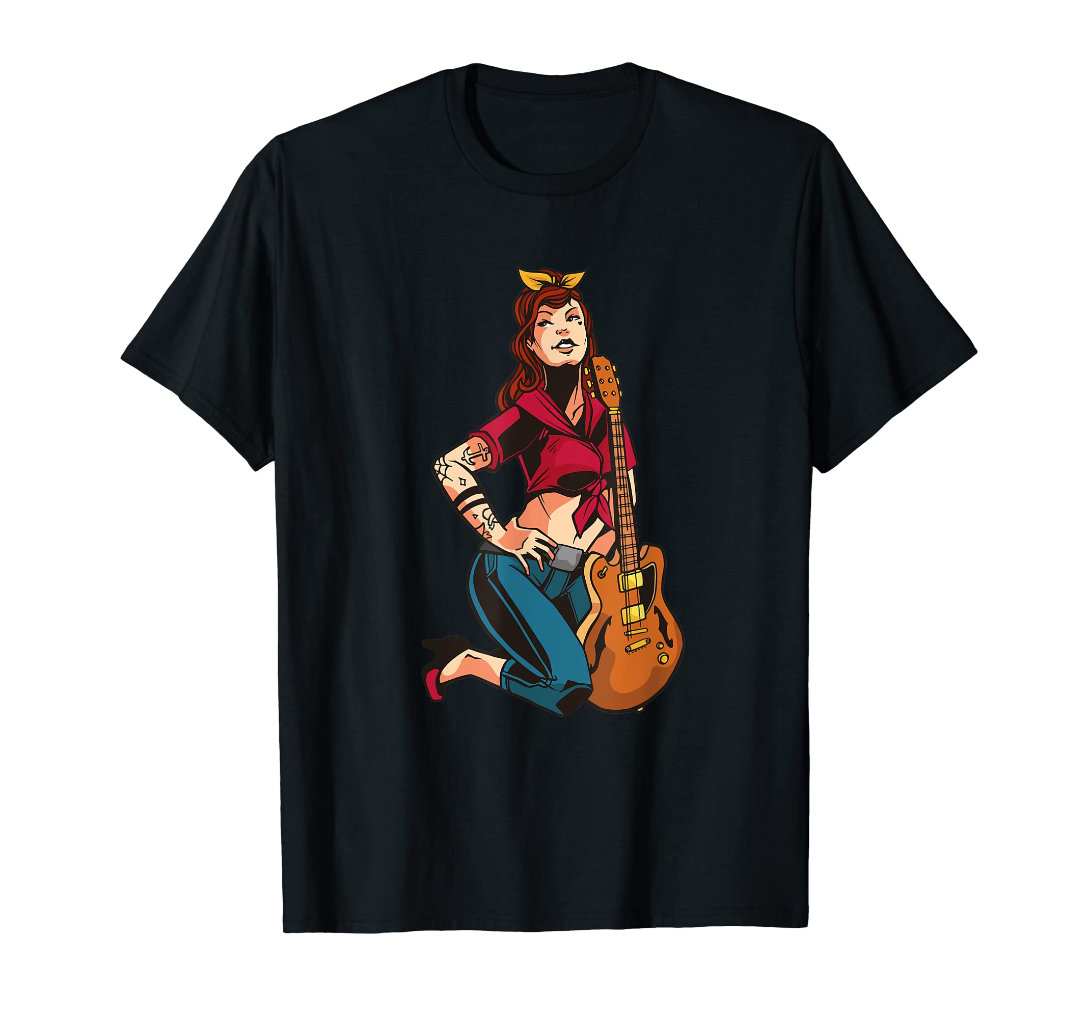 Rock And Roll Pin Up T-Shirt - Minimalist Print Men Women - T-Shirt, Sweatshirt, Hoodie