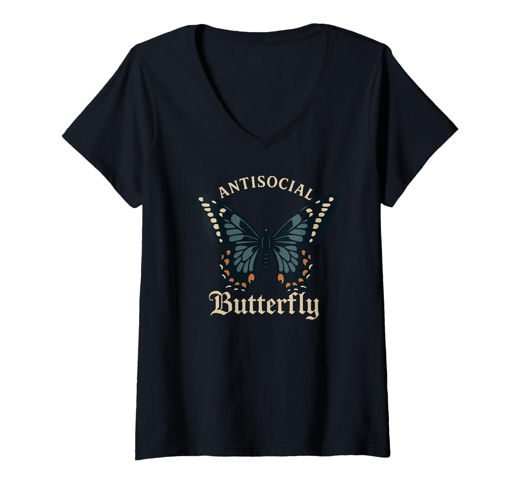 Womens Antisocial Butterfly Fairycore T-Shirt - Trendy Graphic Men Women - T-Shirt, Sweatshirt, Hoodie