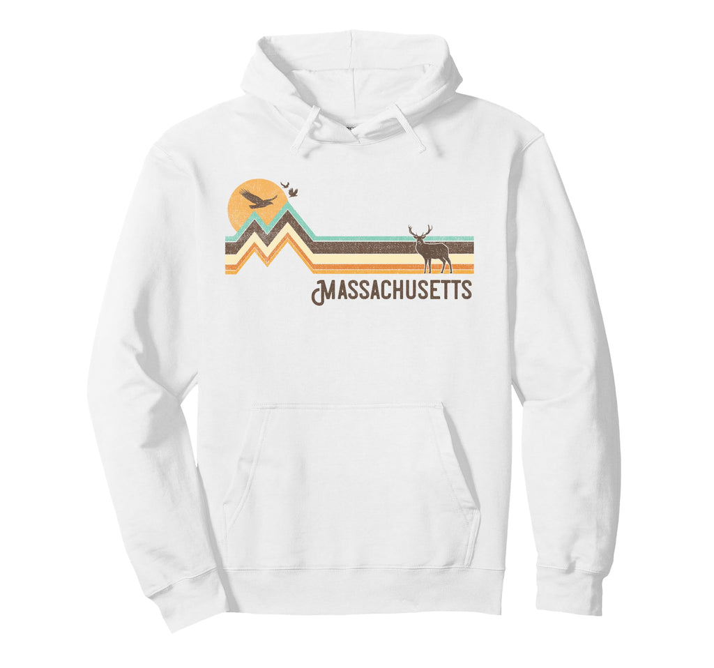 Massachusetts 70S 80S Nature Hoodie - Trendy Graphic Unisex - T-Shirt, Sweatshirt, Hoodie