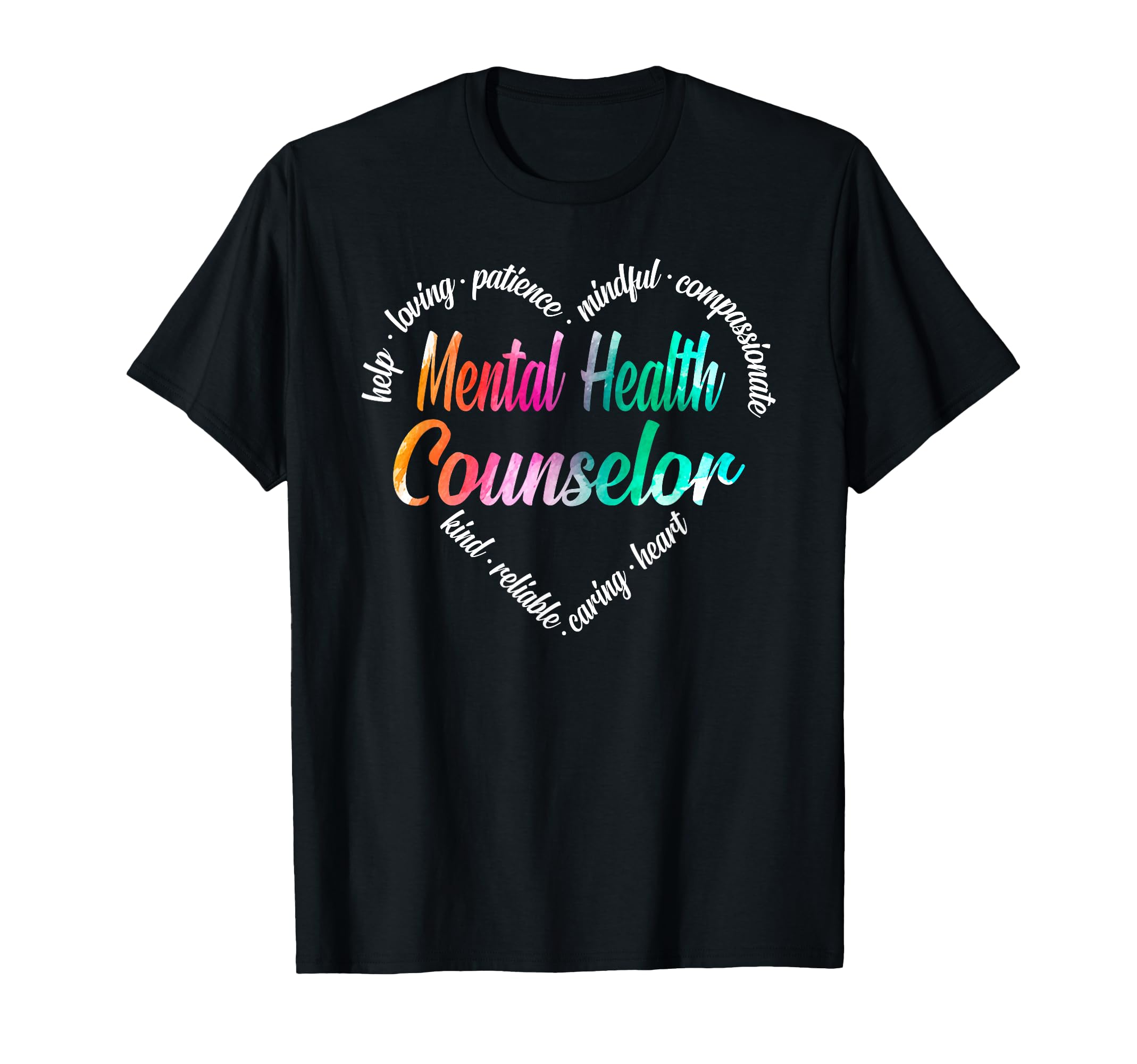 Mental Health Counselor Heart Word T-Shirt - Minimalist Print for Adults - T-Shirt, Sweatshirt, Hoodie