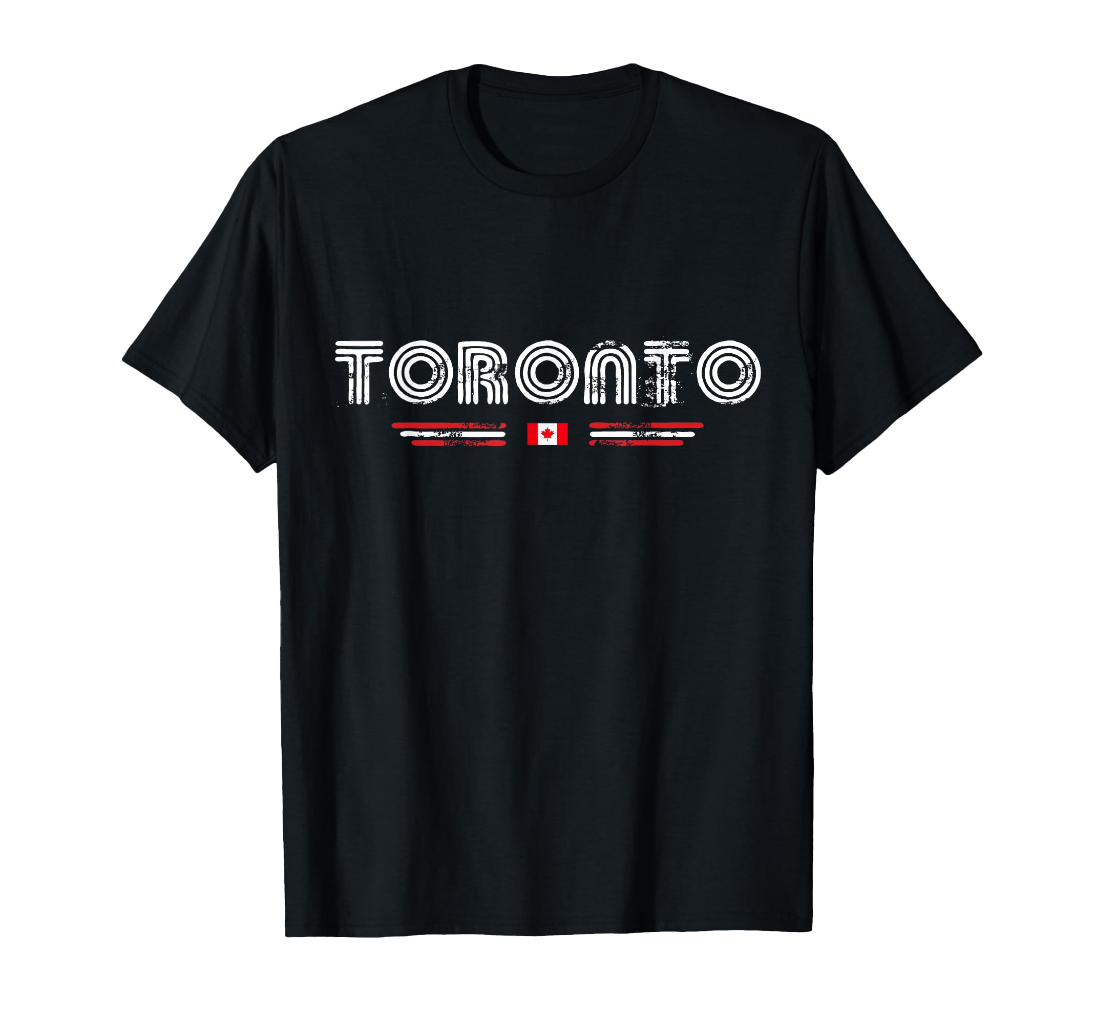Toronto Canada 70S 80S Type Flag T-Shirt - Unique Graphic Unisex - T-Shirt, Sweatshirt, Hoodie