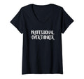 Womens Professional Overthinker V Neck T-Shirt - Graphic Print for Adults - T-Shirt, Sweatshirt, Hoodie