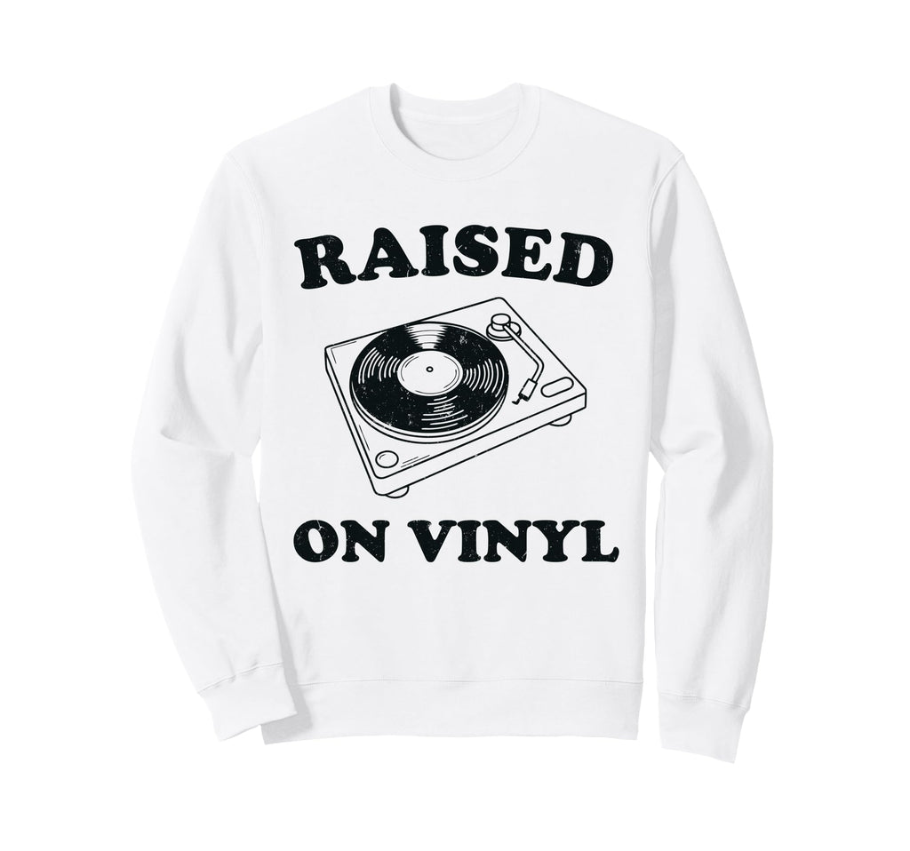 Raised Vinyl Funny Music Lover Record Sweatshirt - Minimalist Print Unisex - T-Shirt, Sweatshirt, Hoodie