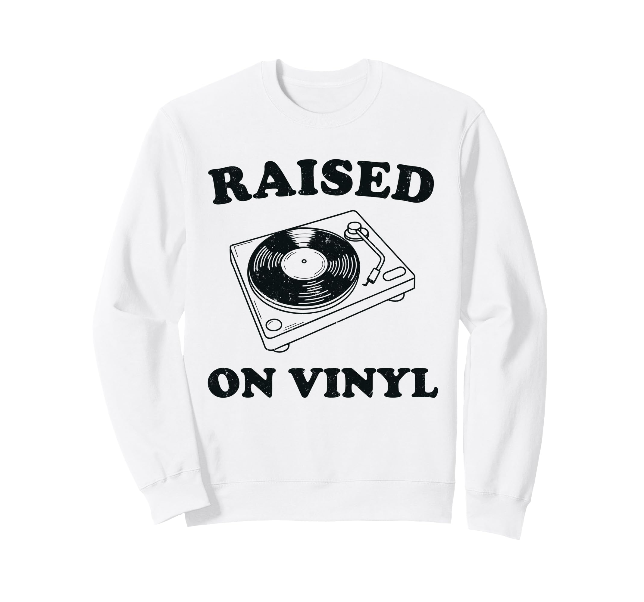 Raised Vinyl Funny Music Lover Record Sweatshirt - Minimalist Print Unisex - T-Shirt, Sweatshirt, Hoodie