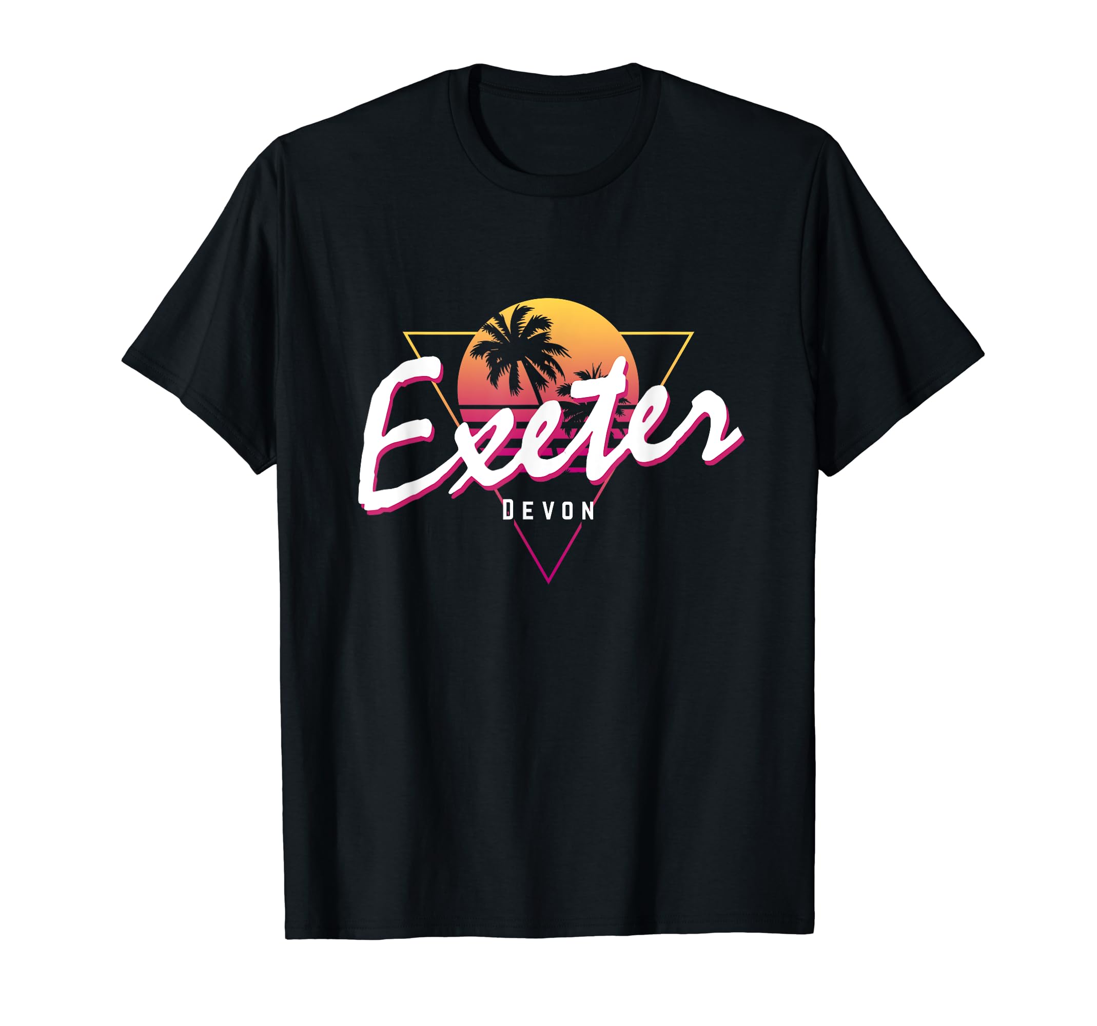 Exeter Devon 80S Funny Sunset T-Shirt - Unique Graphic for Adults - T-Shirt, Sweatshirt, Hoodie