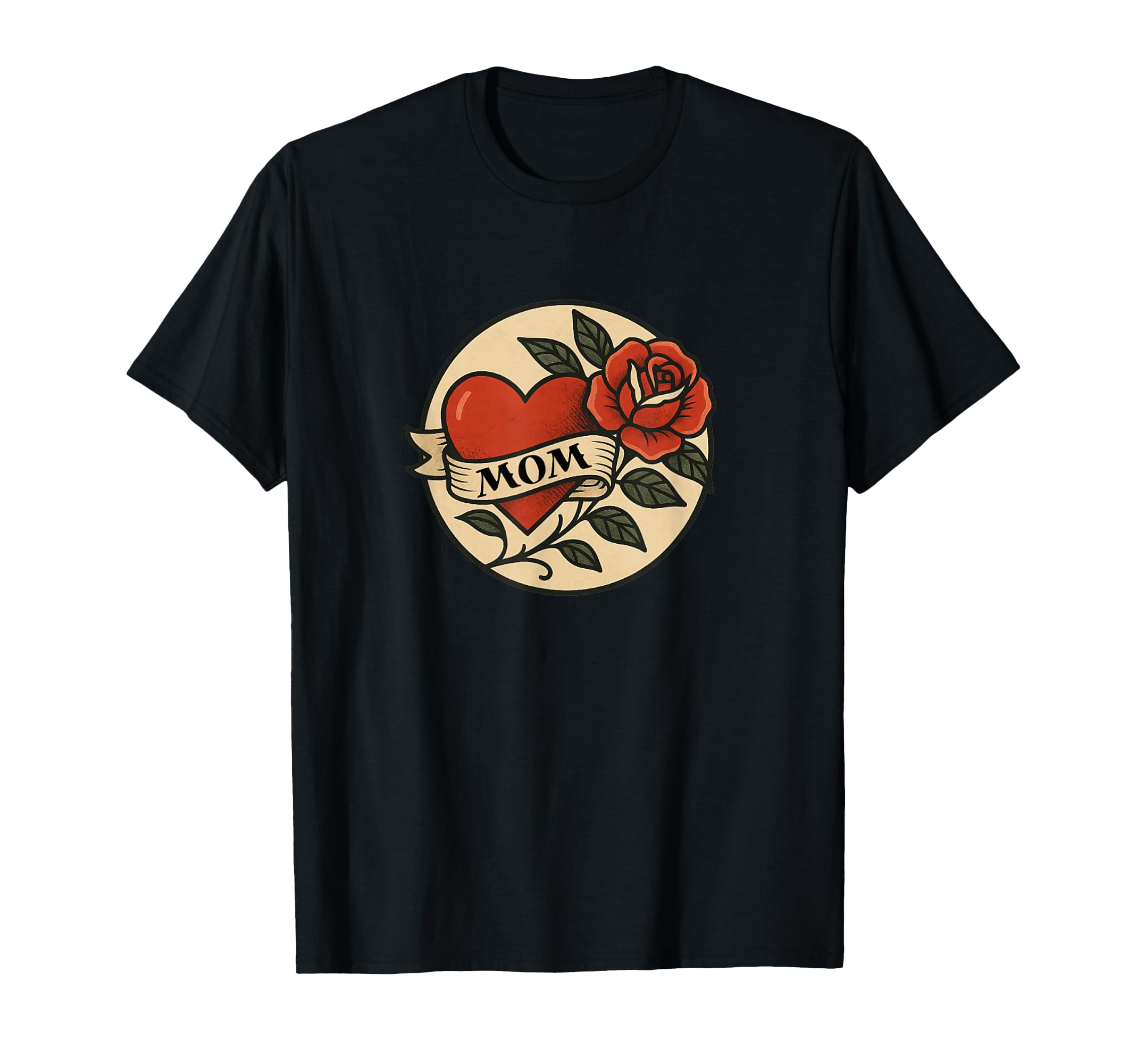Tattoo Mom Heart Rose Flash T-Shirt - Custom Art Print Men Women - T-Shirt, Sweatshirt, Hoodie