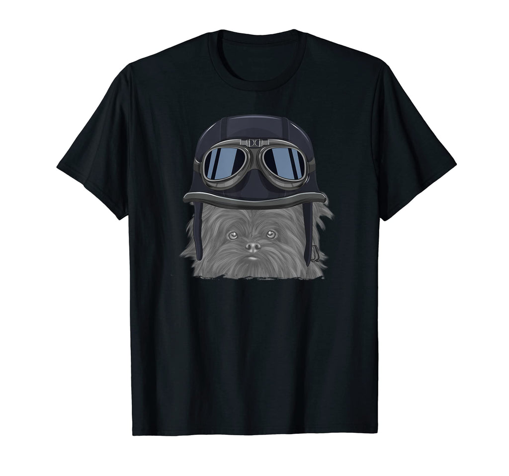 Affenpinscher Wearing Motorcycle T-Shirt - Aesthetic Graphic Men Women - T-Shirt, Sweatshirt, Hoodie