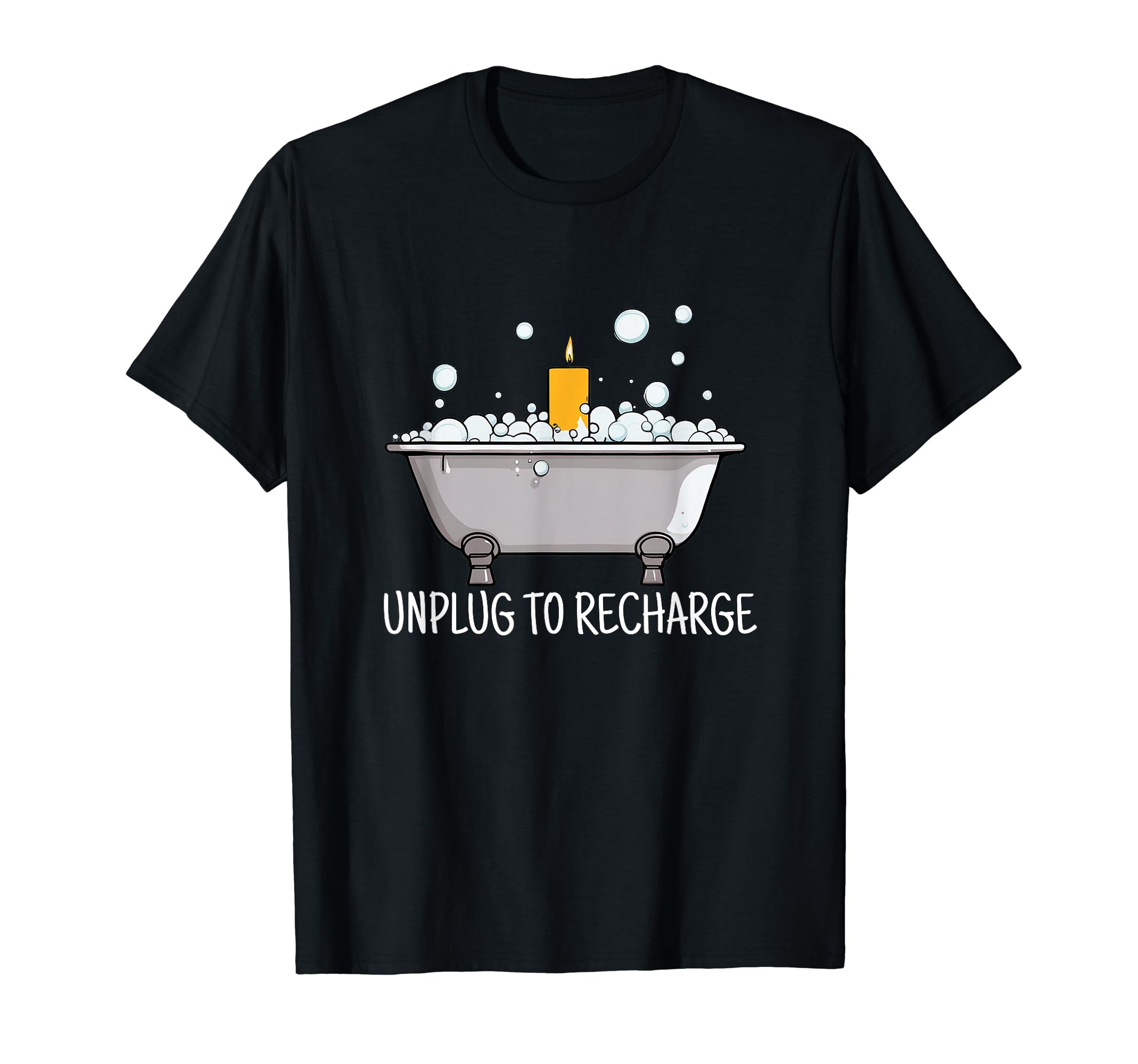 Unplug To Recharge Self Care T-Shirt - Minimalist Print Men Women - T-Shirt, Sweatshirt, Hoodie