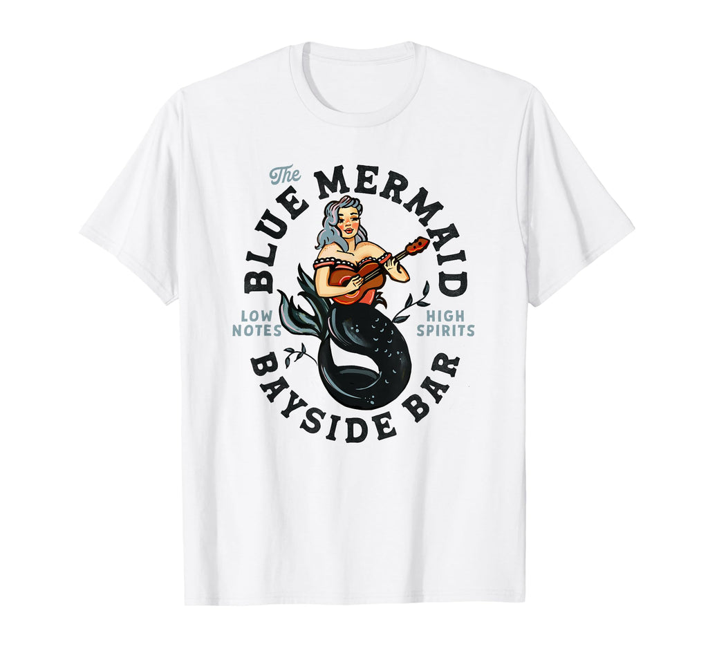 Sailor Mermaid Tattoo Guitar T-Shirt - Aesthetic Graphic for Adults - T-Shirt, Sweatshirt, Hoodie