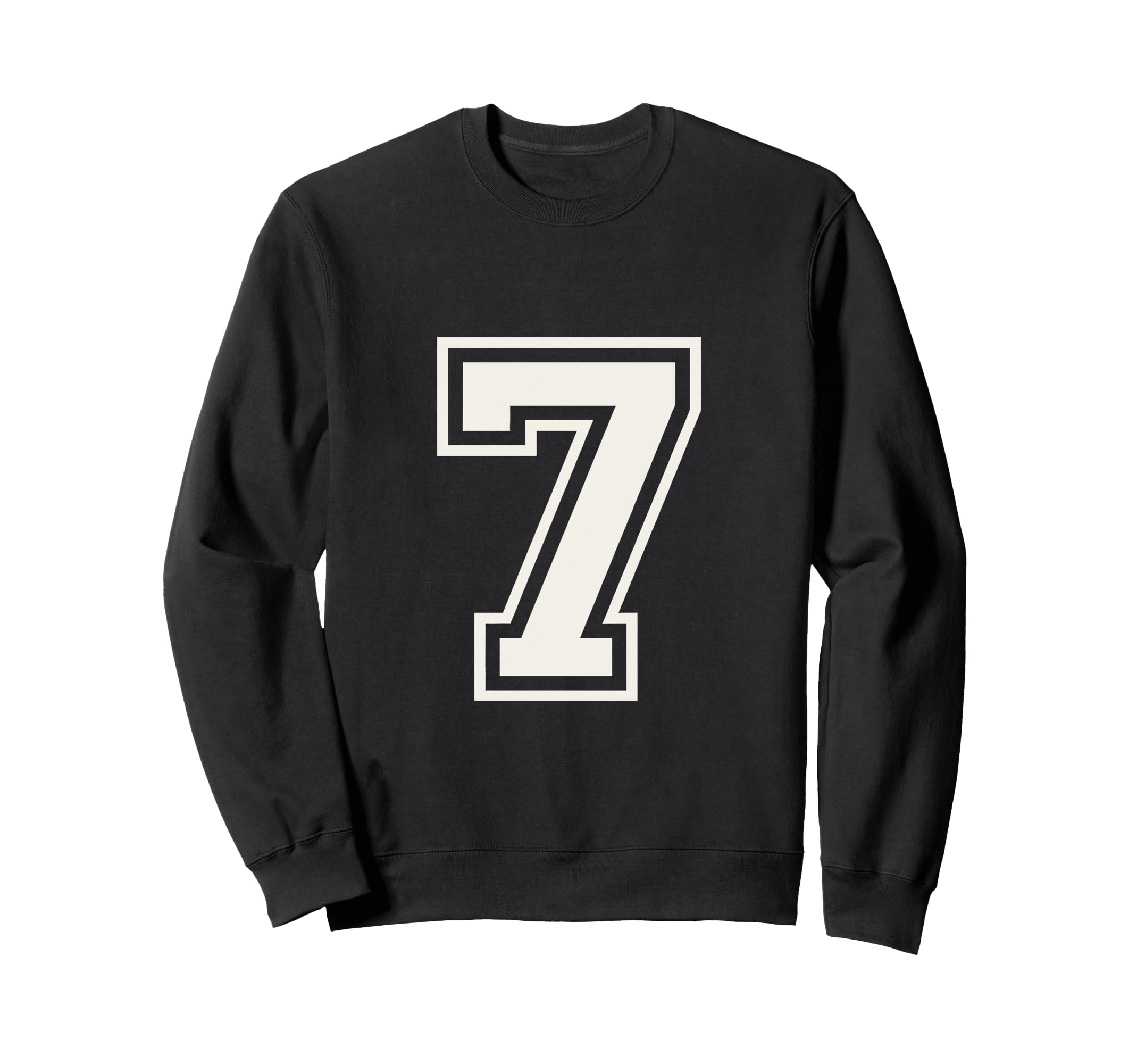 7 Jersey Numeral Double Outline Sweatshirt - Aesthetic Graphic Men Women - T-Shirt, Sweatshirt, Hoodie