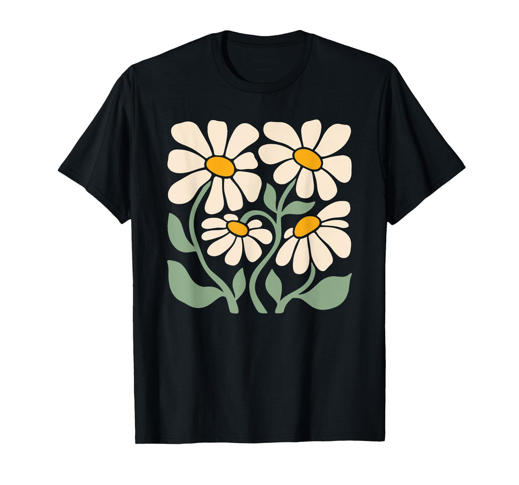 Daisy Flowers Minimal Floral T-Shirt - Aesthetic Graphic Men Women - T-Shirt, Sweatshirt, Hoodie