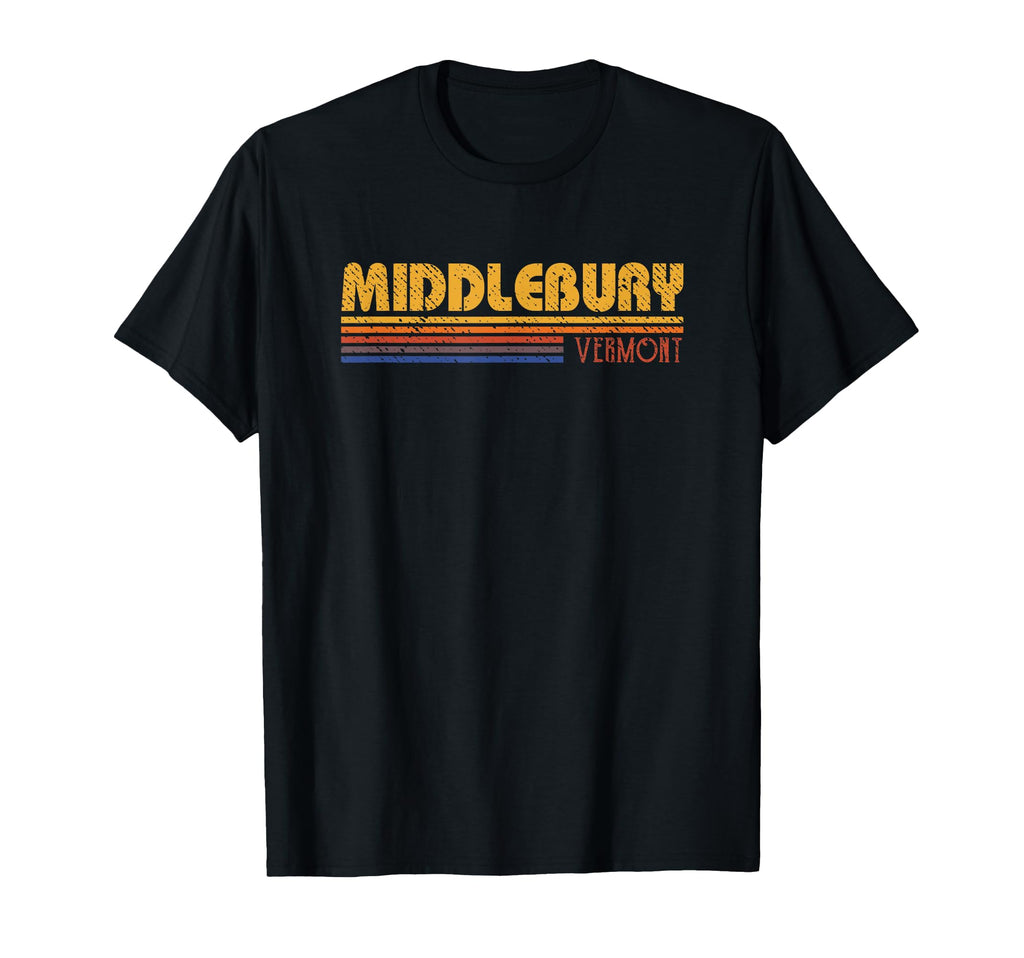 Middlebury Vermont 80S T-Shirt - Novelty Apparel for Adults - T-Shirt, Sweatshirt, Hoodie