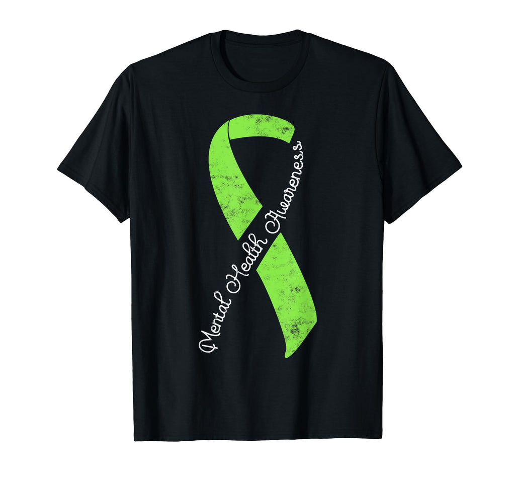Green Ribbon Mental Health Awareness Month T-Shirt - Novelty Apparel Unisex - T-Shirt, Sweatshirt, Hoodie