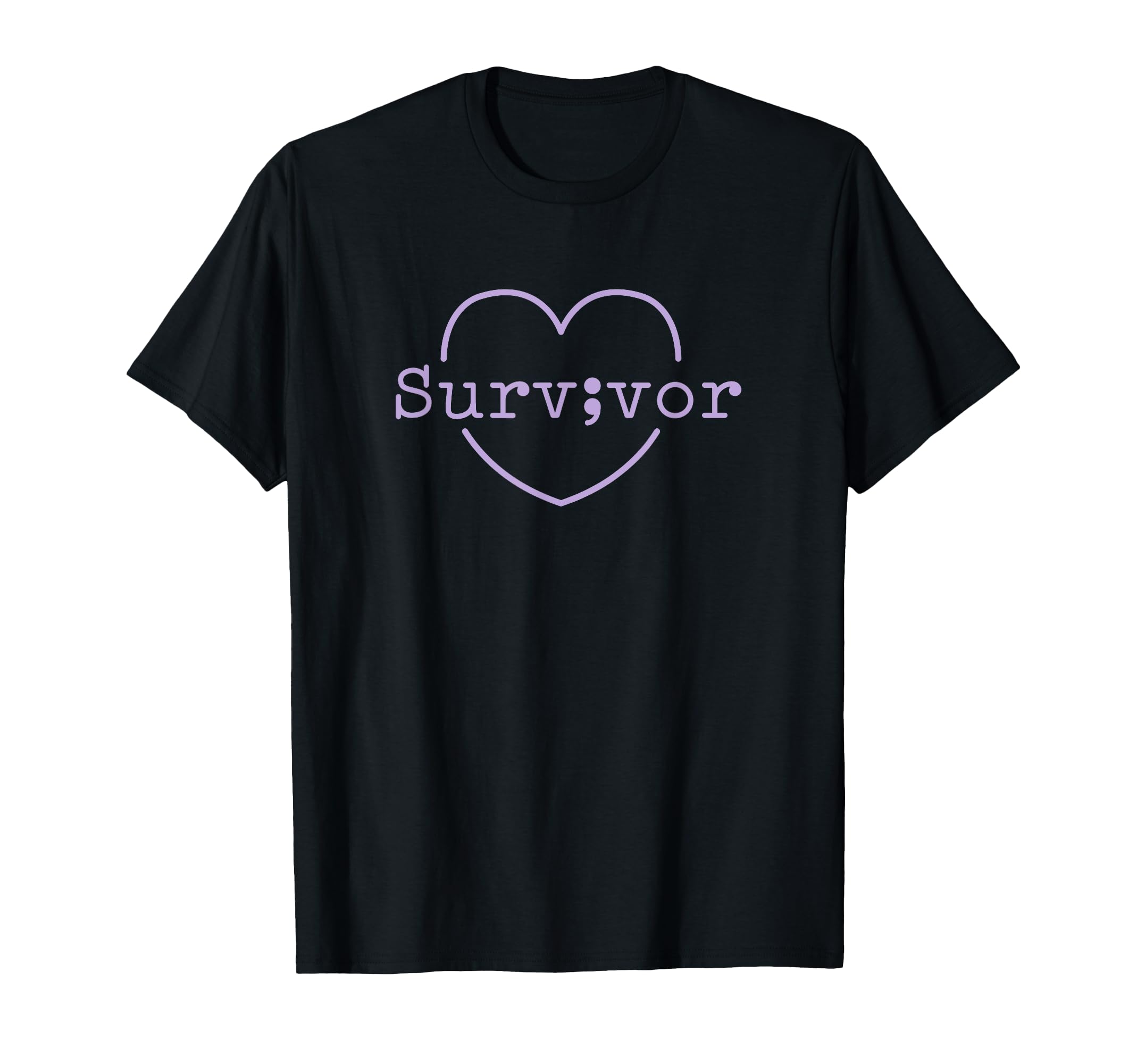 Survivor Semicolon Suicide Prevention T-Shirt - Graphic Print Unisex - T-Shirt, Sweatshirt, Hoodie