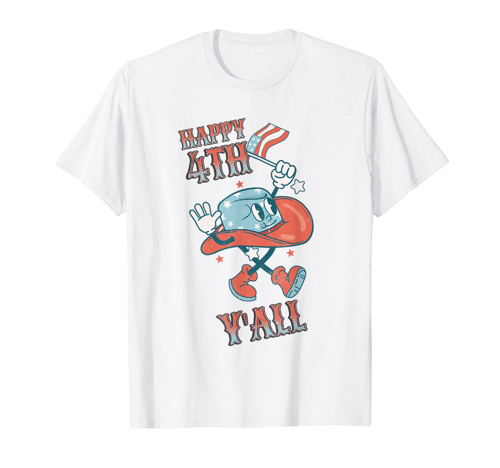 Happy 4Th Yall Funny Western 4Th July T-Shirt - Casual Everyday Wear Unisex - T-Shirt, Sweatshirt, Hoodie