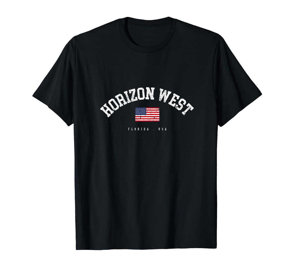 Horizon West Fl American Flag Usa City T-Shirt - Unique Graphic Men Women - T-Shirt, Sweatshirt, Hoodie