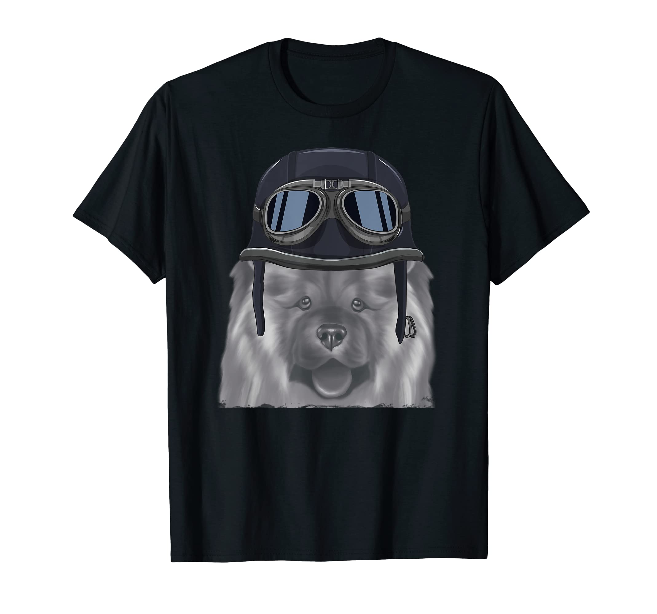Chow Chow Wearing Motorcycle Helmet T-Shirt - Trendy Graphic for Adults - T-Shirt, Sweatshirt, Hoodie