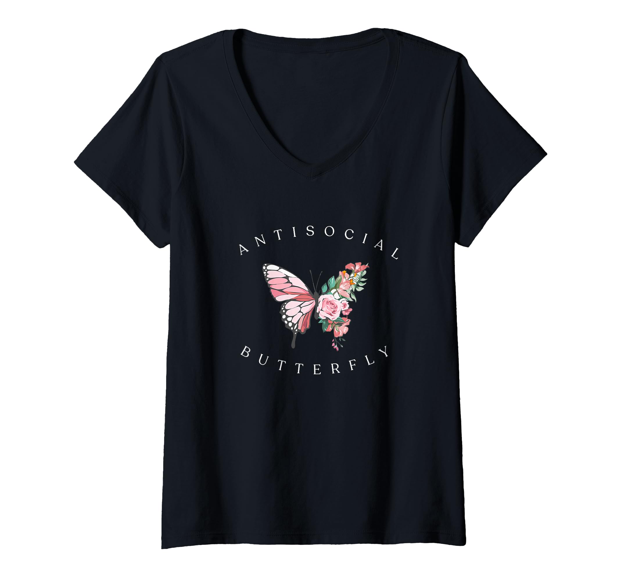 Womens Anti Social Colorful Butterfly T-Shirt - Streetwear Style Unisex - T-Shirt, Sweatshirt, Hoodie