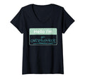 Womens Overthinker Name Tag V Neck T-Shirt - Minimalist Print Men Women - T-Shirt, Sweatshirt, Hoodie