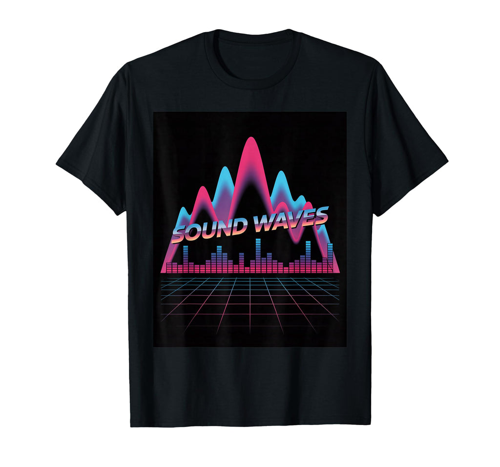 Sound Waves Synthwave Audio T-Shirt - Aesthetic Graphic for Adults - T-Shirt, Sweatshirt, Hoodie
