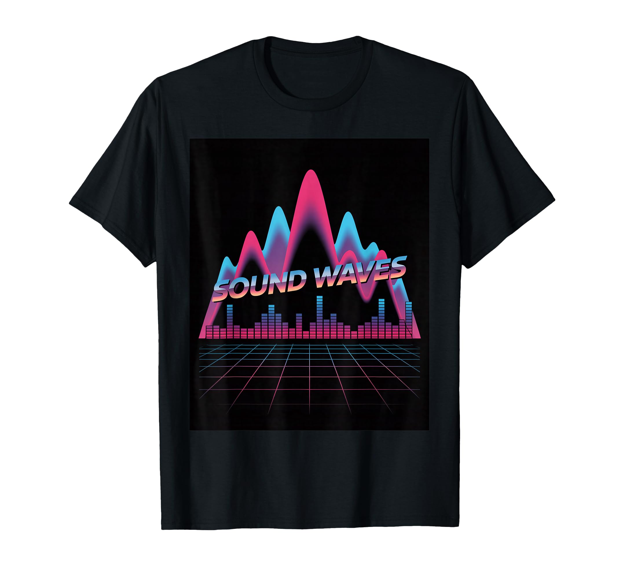 Sound Waves Synthwave Audio T-Shirt - Aesthetic Graphic for Adults - T-Shirt, Sweatshirt, Hoodie
