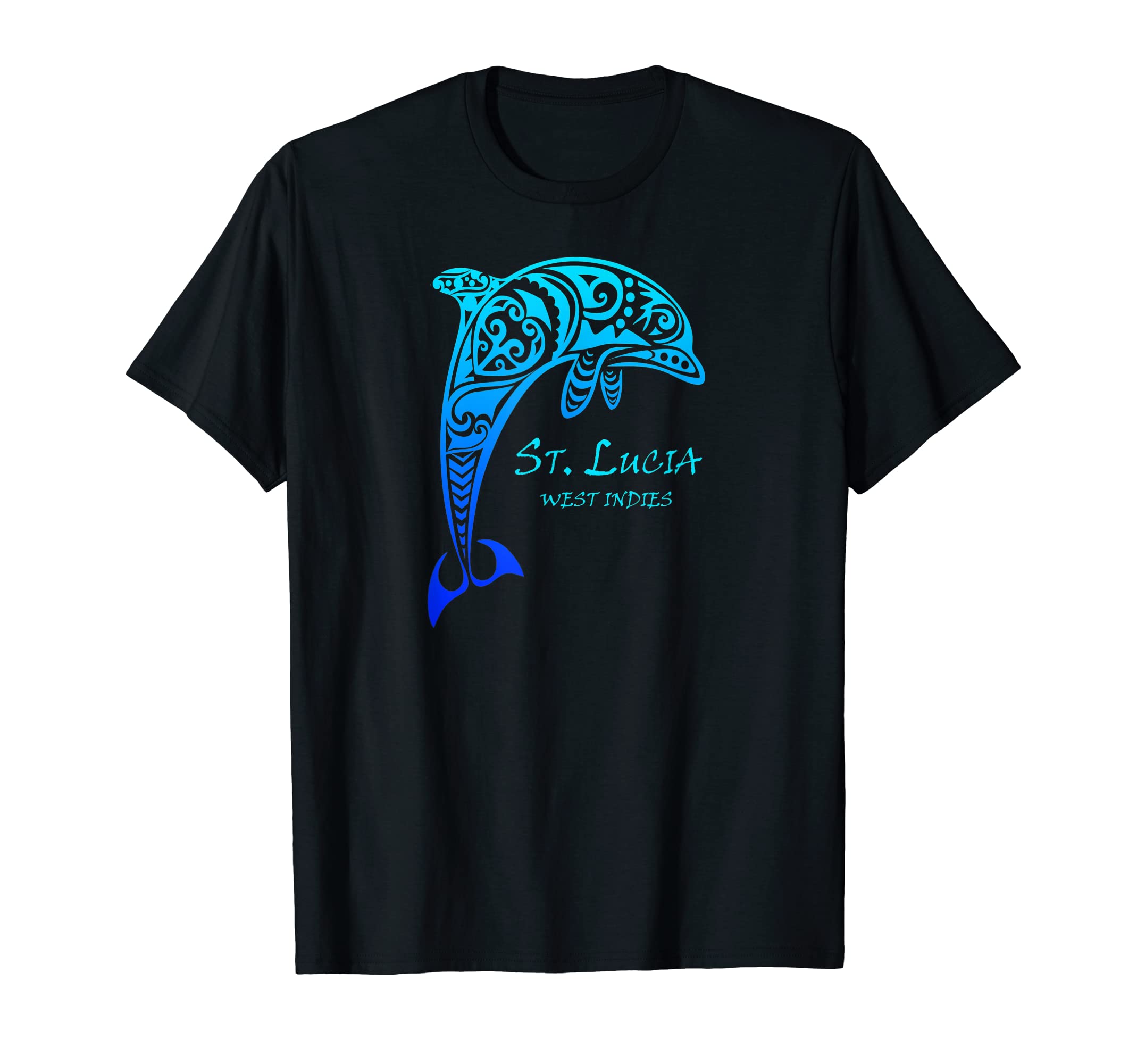 St Lucia West Indies Tribal Dolphin T-Shirt - Aesthetic Graphic Unisex - T-Shirt, Sweatshirt, Hoodie