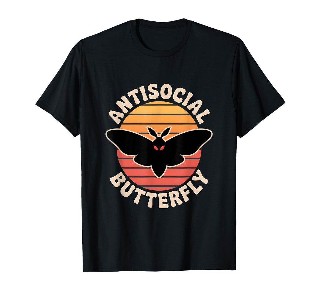 Moth Mann Cryptid Mothman Anti Social T-Shirt - Streetwear Style Unisex - T-Shirt, Sweatshirt, Hoodie