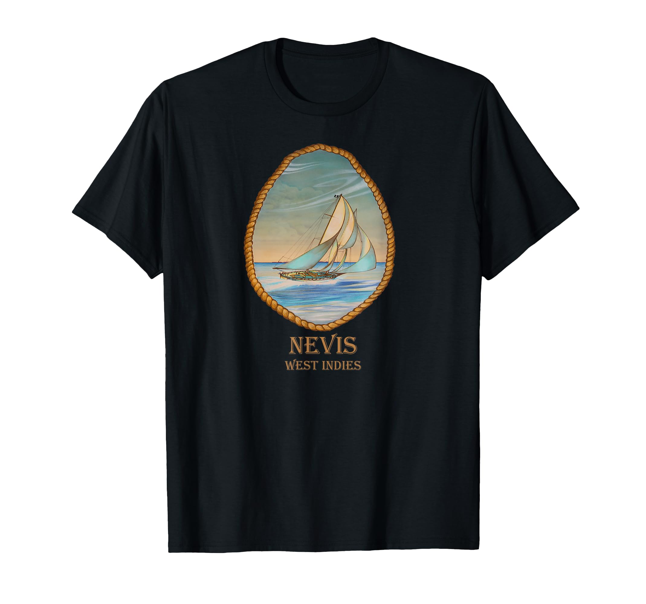 Nevis West Indies Sailboat Vacation T-Shirt - Unique Graphic for Adults - T-Shirt, Sweatshirt, Hoodie