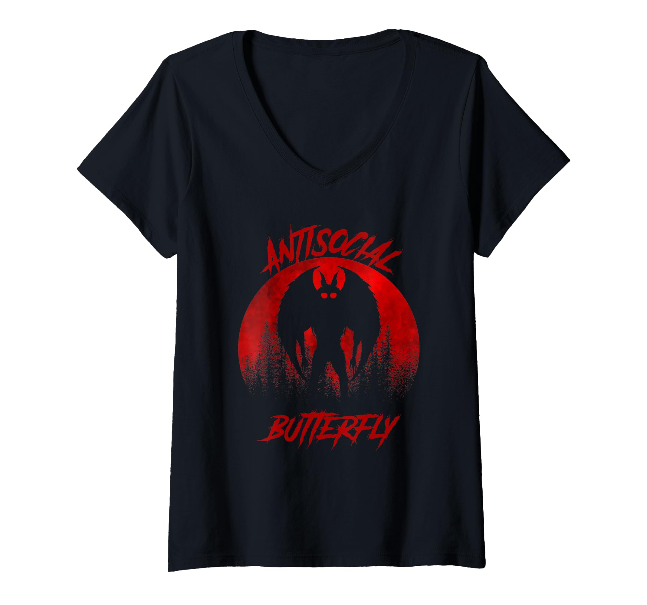 Womens Mothman Tarot Card Antisocial T-Shirt - Novelty Apparel Unisex - T-Shirt, Sweatshirt, Hoodie