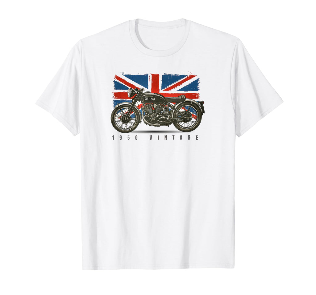Old School Antique British Motorcycle T-Shirt - Minimalist Print Unisex - T-Shirt, Sweatshirt, Hoodie
